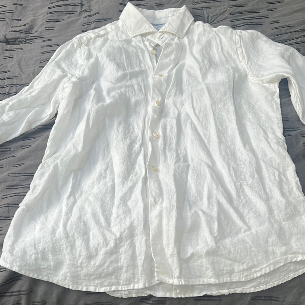 Men's White Linen Shirt